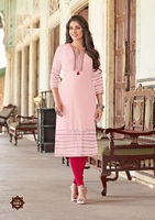 Penjualan Online dari Kurtis Rayon berat wanita dengan benang dan pekerjaan tangan metode tenun garis pinggang alami