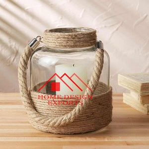 2025 <b>Hanging</b> Glass Lantern with Rope Handle for Indoor & <b>Outdoor</b> Decor - Product Image 3