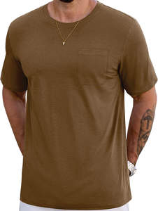 Crew Fitness T-shirts en microfibre pour hommes Coton brodé imprimé personnalisé Surdimensionné Ajusté Séchage rapide Col arrondi Style Tricoté - Product Image 2