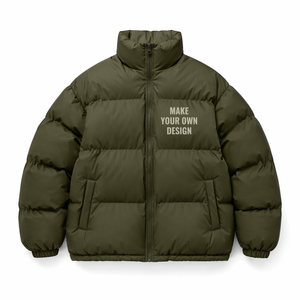 WADDING FILLED PUFFER <b>JACKET</b> STAND COLLAR ZIP FRONT <b>WARM</b> WINTER OUTERWEAR LOOSE FIT OEM MANUFACTURER - Product Image 4