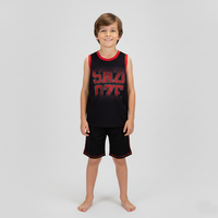Ensemble été 2 pièces pour garçons : débardeur sans manches et short |   Vêtements de sport à séchage rapide 100% polyester pour l'entraînement et les loisirs