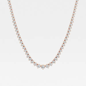 18K Gold Tennis Necklace with Round Cut Moissanite Diamond Elegant Diamond Necklaces - Product Image 5