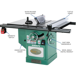 Sierra de mesa industrial de precisión de la serie Extremes G0697X de 12 pulgadas y 7.5 HP trifásica, nueva. - Product Image 2