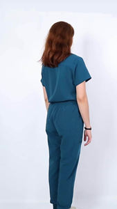 Ensembles d'uniformes de gommage costume médical uniforme d'hôpital couleur unie col en v uniforme d'infirmière personnalisé - Product Image 2