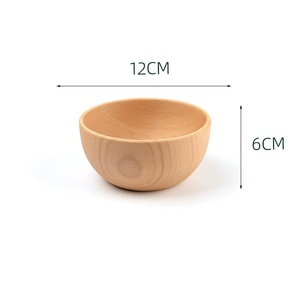 Tazón para Ensalada Hecho a Mano de Madera de Haya - Tazón Redondo de Madera Natural para Sopa y Bocadillos - Utensilios de Cocina Ecológicos - Product Image 4