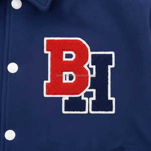 350 GSM laine mélangée Varsity Jacket personnalisé brodé Chenille Patch Logo bleu marine classique collège Style femmes Varsity Jacket - Product Image 6