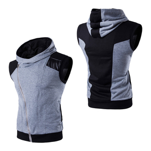 Wholesale Fleece Warm Fashion <b>Sleeveless</b> <b>Hoodie</b> <b>Men's</b> Casual Sweatshirt Pullover <b>Hoodie</b> Customizable Logo Design - Product Image 1