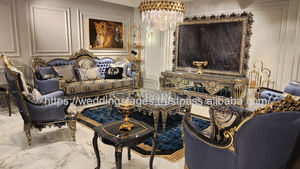 Juego de Sofás de Diseño Europeo y Clásico para Sala de Estar, Madera de Teca Tallada a Mano, Acabado Dorado, Entrega Rápida en EE. UU. - Product Image 4