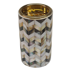Brûleur d'encens en résine de style traditionnel design zig zag incrustation de nacre de charbon de bois parfumé pour diffuseur de voitures religieuses - Product Image 3