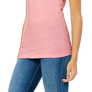 T-Shirt Slim pour femme rose, longueur du corps plus longue, 100% Airlume, en coton peigné avec anneau, 32 simple, 4.2 oz - Product Image 5