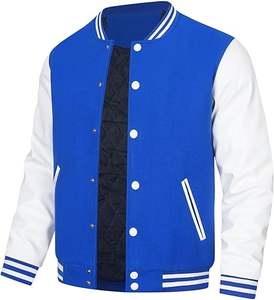 Mega Empire-Chaqueta Varsity de Cuero Personalizada con Cuello Levantado para Invierno, Chaqueta Informal de Largo con Corte de Béisbol, Fabricante de Tela Bordada - Product Image 6
