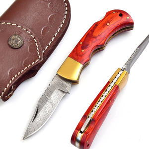 Cuchillo de cocina de hoja fija de acero de Damasco forjado de grado Industrial de calidad superior mango de madera fabricante de 12 pulgadas Pakistán - Product Image 5