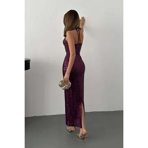 Robe à paillettes dos nu - Violet - Product Image 5