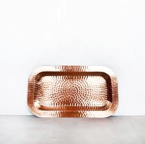 Copper Serving Tray Bar Accessories for Christmas <b>Birthday</b> Gifts Tray Decoration Stylish hammered Tray - Product Image 1