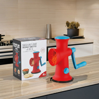 Anax Manual 4-in-1 Rasp Groentesnijder PP Plastic Keukenhakker 4 verwisselbare roestvrijstalen messen Vaatwasmachinebestendig