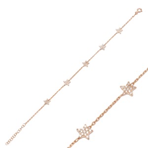 7mm Star Design Shiny Zircon Stone <b>Charm</b> Woman Bracelet Turkish Handcrafted Wholesale 925 Sterling Silver Jewelry - Product Image 6