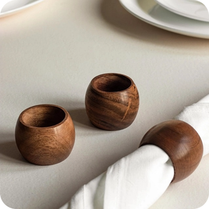 Meilleur fini Rond de serviette en bois Acacia frais Ronds de serviette en bois Maison moderne Fête de mariage Anneaux de serviette utiles à bas prix - Product Image 3