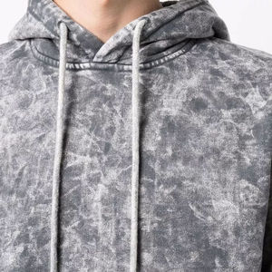 Sweat à capuche pour homme 100% coton délavé à l'acide brodé design solide avec doublure léger pour la saison d'hiver prix raisonnable à vendre - Product Image 4