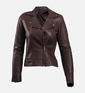 Vestes en cuir pour femmes à la mode en gros coupe moderne, coupes élégantes marque personnalisée disponible - Product Image 5