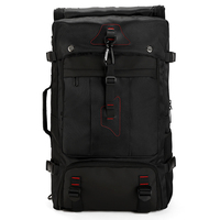 Sac à dos noir minimaliste Oxford Techwear avec fermeture éclair, 20-39L, sac de voyage étanche pour ordinateur portable de 17 pouces, multi-poches, décontracté, unisexe