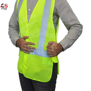 Logotipo personalizado Hi Vis Amarillo Reflectante Construcción Tráfico Trabajo Seguridad Chaleco Multi-Bolsillos Poliéster Chaquetas Fabricación - Product Image 2
