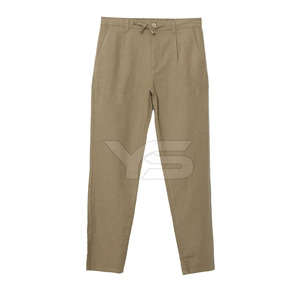 Jogging décontracté pour hommes de haute qualité 100% coton teint en couleur unie motif droit taille moyenne style avant plat avec option multicolore - Product Image 1