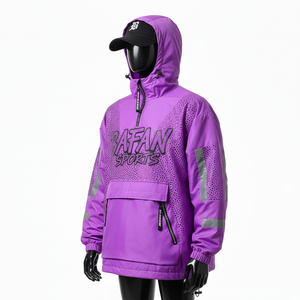 Veste coupe-vent pour femmes en nylon et polyester, respirante, style panneau violet, impression de logo personnalisée, veste coupe-vent pour femmes - Product Image 4