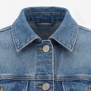 Chaqueta Vaquera Clásica para Mujer, de Algodón, con Bolsillos Delanteros, Cuello Camisero, Mangas Largas, Color Personalizado, Lavado Informal, para Uso Diario, Estilo Urbano, Tinte Liso - Product Image 4