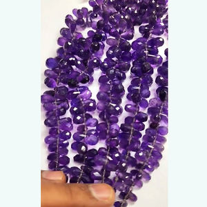 5 เส้นธรรมชาติแอฟริกันอเมทิสต์แพร์ facet ลูกปัด 942 กะรัต Iroc ขาย 10 นิ้วความยาวอัญมณีหยดน้ําตา briolette ลูกปัด - Product Image 2