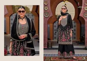 Moderne Fantaisie Tendance Dernier Designer Outfit Vente Chaude Hevey Chinon Salwar Suit & Dupatta Avec Broderie Fournisseur Indien - Product Image 2
