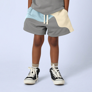 T-shirt décontracté à manches courtes en coton de haute qualité avec broderie personnalisée pour enfants - Ensemble garçon et fille, approvisionnement ODM, motif uni - Product Image 3