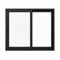 Échantillon de fenêtre coulissante horizontale en PVC noir avec verre multicouche isolant et isolation thermique pour villa et appartement
