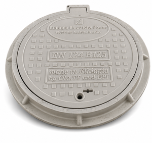 Couvercle et cadre de regard en composite SMC EN124, rond, pour accès aux drains, pour trottoirs et rues résidentielles - Product Image 1