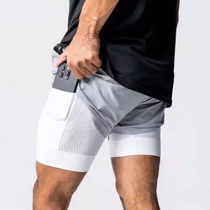 Pantalones cortos de entrenamiento de poliéster transpirable de alta calidad para hombre de fábrica OEM, ropa deportiva para gimnasio con logotipo personalizado, patrón sólido para deportes de carrera - Product Image 1