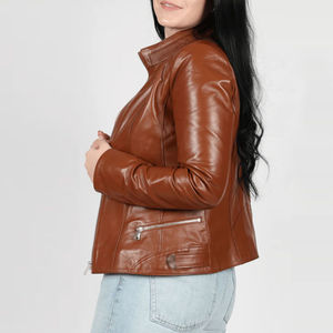 Genuine Leather Made Women Fashionable Jackets For Sale Lowest Price Women Fashion Leather Jackets - Product Image 3