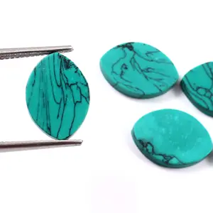Sintética Turquesa Flat Marquise Forma Cabochão Gemstone para Fazer Jóias Gemstones Atacado Birthstone Jewelry