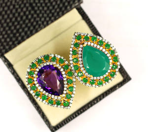 Anillo hecho a mano de compromiso de boda con piedras preciosas naturales de Plata de Ley 925 para mujer, joyería de moissanita de calidad fina, producto a granel - Product Image 4