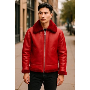 Classic Men's Suede Leather Winter Jacket With Soft Shearling Fur Interior - Product Image 1