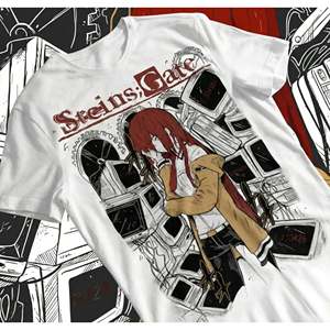 Camiseta Steins Gate Kurisu Makise para Mujer, 100% Algodón, Transpirable, Tejido Comprimido con Logotipo, Estilo Ajustado, Tallas S-XXL - Product Image 3