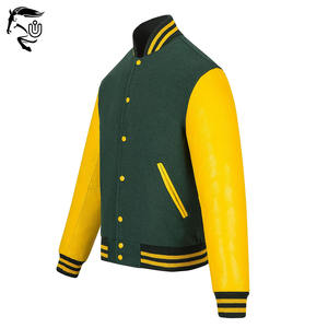 Chaqueta universitaria de lana para hombre OEM con tela de lona | Cuello de camisa personalizado Estilo Letterman de béisbol | Disponible en cualquier color y tamaño - Product Image 5