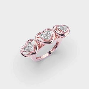 Anillo de Compromiso de Oro Amarillo de 14K con Forma de Corazón y Tres Piedras, Anillo de Boda con Diamante Cultivado en Laboratorio de 1.50 CTW para Fiestas, Regalo de Joyería Fina - Product Image 2