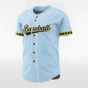 Nouveautés : Maillot de baseball à manches courtes pour homme, personnalisable par sublimation, 100 % polyester, respirant et à séchage rapide, avec boutons - Product Image 2