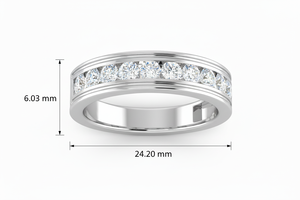 แหวนผู้ชายทอง 14K ประดับเพชรแท้ ดีไซน์แบบช่องฝัง ทนทาน - Product Image 2