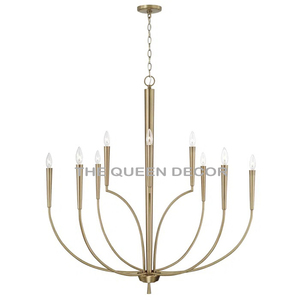 Diseño de tendencia Hierro Metal Diseño frondoso Oro Acabado antiguo Lámpara de araña decorativa de gran tamaño Lujo hecho a mano - Product Image 5