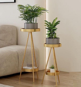Juego de dos macetas de decoración de jardín con acabado dorado, diseño de tendencia, fabricación y proveedor de macetas de hierro - Product Image 4