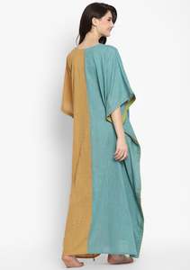 100% coton femmes été caftan robe imprimé fleuri double couleur ample Maxi Sexy nœud décoré robe courte grande taille vêtements de nuit - Product Image 4