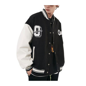 Venta al por mayor de alta calidad personalizado bordado chaqueta de béisbol para los hombres Graffiti estilo callejero 100% algodón de gran tamaño diseño de invierno - Product Image 6