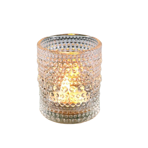 Mosaic Glass <b>Tealight</b> With Golden Sparkle Best for Weddings and Parties Decor With Sizes of 9L X 9W X 7.5H Centimeters - Product Image 2