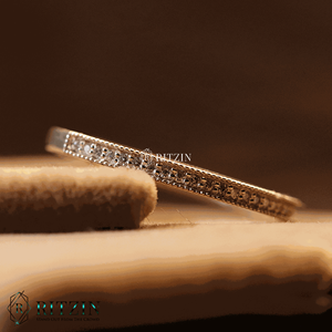 Bande d'anniversaire demi-éternité en diamant rond pour femme - Product Image 3