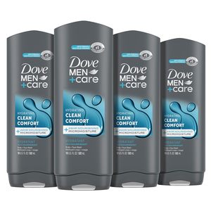 DOVE MEN + CARE Gel de Ducha y Limpiador Facial Clean Comfort, Paquete de 4, para una Piel Más Sana y Fuerte, Elimina Bacterias, Nutre tu Piel, 18 oz - Product Image 4